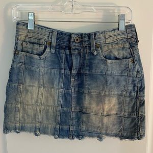 Y2K Vintage Patchwork Denim Mini Skirt